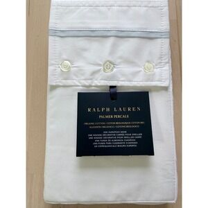 Ralph Lauren Palmer Percale European Sham Organic Cotton Sky Blue White NWT